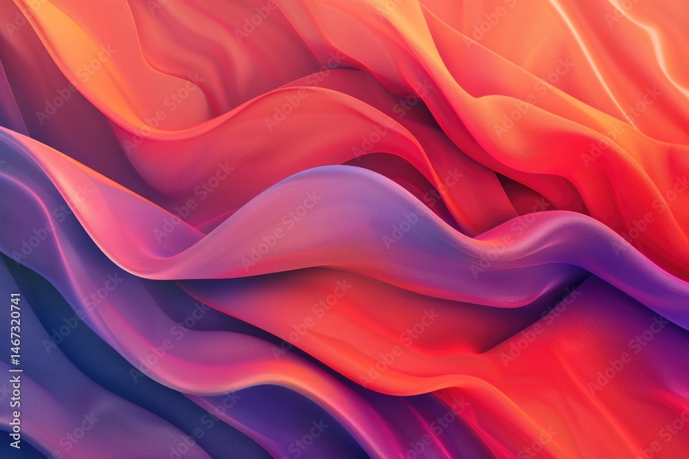 Poster abstract art of wave pattern in multicolored gradient. background image of digital wave floating wit