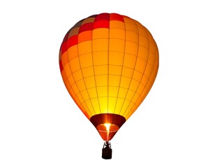 Fototapeta premium Glowing Orange Hot Air Balloon Against White Background