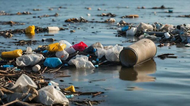 A significant amount of trash polluting our waters