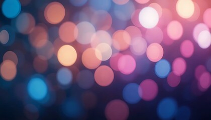 Fototapeta premium Abstract soft, glowing, bokeh lights with varied colors create a festive, dreamy atmosphere design.