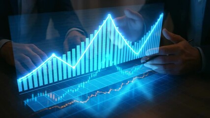 Financial analysis stock market trading investment strategy business data chart graph success meeting 4k uhd video - Powered by Adobe