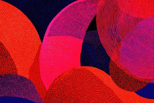 Abstract Composition of Vibrant Spheres in Dynamic Colors and Interweaving Forms - Powered by Adobe