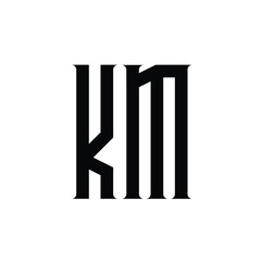 KM monogram logo design letter text name symbol monochrome logotype alphabet character simple logo