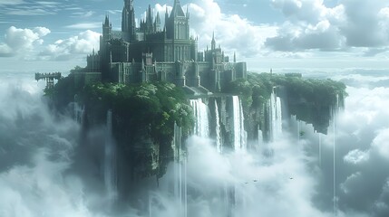 Fototapeta premium A breathtaking gothic castle covered in snow icicle 