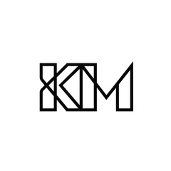 KM monogram logo design letter text name symbol monochrome logotype alphabet character simple logo