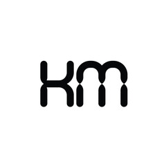 KM monogram logo design letter text name symbol monochrome logotype alphabet character simple logo