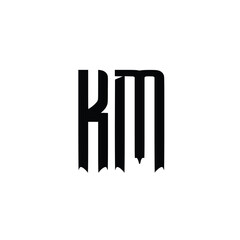 KM monogram logo design letter text name symbol monochrome logotype alphabet character simple logo