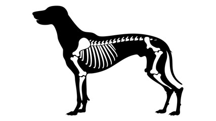 skeleton of dog animal silhouette