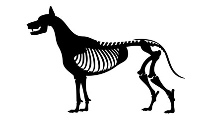 skeleton of dog animal silhouette