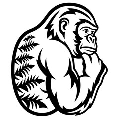 black gorilla silhouette 