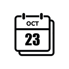 calender icon, 23 october icon with white background