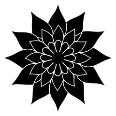 black and white flower