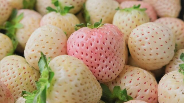 Organic Raw Pink Pineberries Strawberry