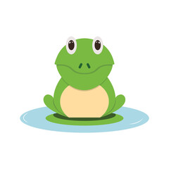 Cartoon Frog Icon Vector Design.