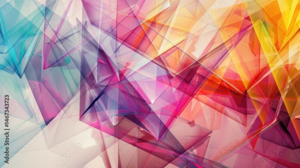 Poster the abstract picture of the colourful geometry polygon multiple triangles repetitive shapes backgrou