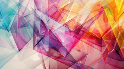 The abstract picture of the colourful geometry polygon multiple triangles repetitive shapes background, geometry is about study shapes, sizes, properties, and dimensions of objects and spaces. AIG51.
