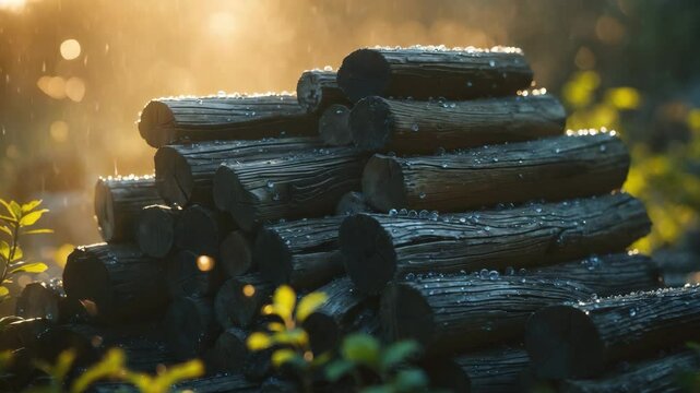 A bundle of firewood