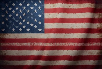 Naklejka premium american flag on grunge background