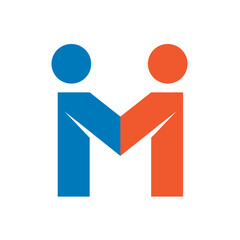 Creative Letter M Connection Human Logo Design symbol. 標誌設計, ロゴデザイン, Dise&ntilde;o de logotipo, Iconic Logo