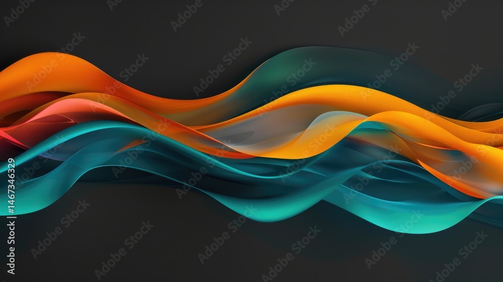 Poster abstract picture vivid color neon light line, digital technology style design connecting become dyna