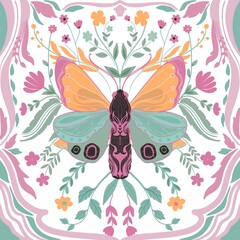 butterfly and flowers