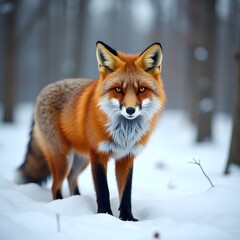 Obraz premium fox in the snow