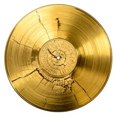 Damaged Gold Vinyl Record Close Up