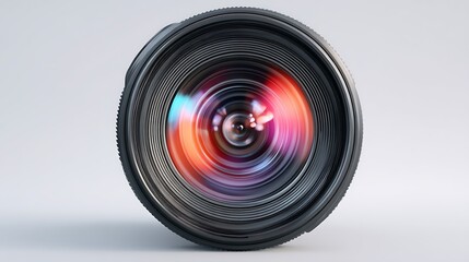 Closeup Camera Lens  Sharp Focus with Vibrant Colors.