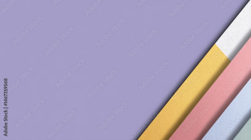 Aufkleber Soft transitions create a visually soothing abstract layout featuring iridescent pastel tones of lavender, mint, and peach, with ample copy space on the left side