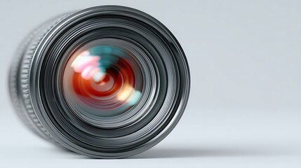 Closeup Camera Lens with Abstract Light, and Photography.