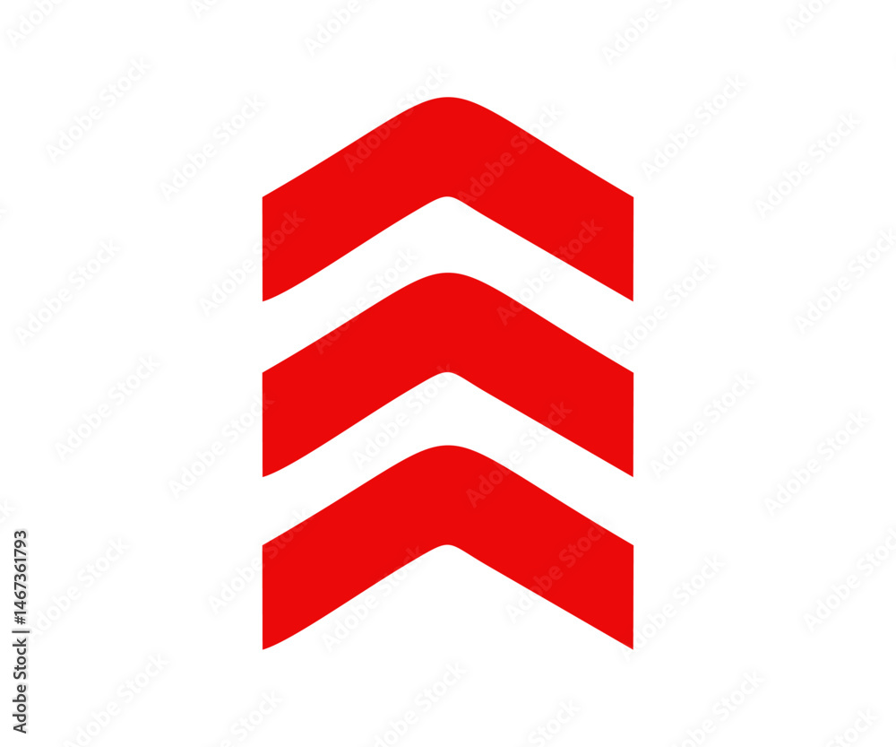 Poster red arrow moving dynamic symbol icon. dynamic arrow symbol vector design and illustration.