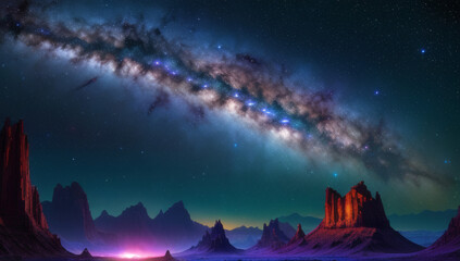Fototapeta premium space scene with stars and clouds
