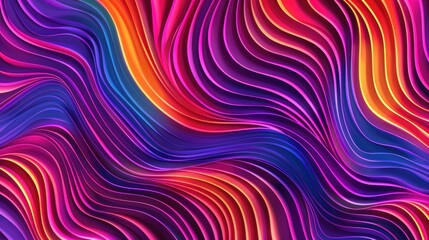 Fototapeta premium Abstract vivid colorful wave flowing express energetic texture. Seamless texture of vividness curve swirling convey sense of harmony and wonderful scene perfect for effect and graphic design. AIG51.