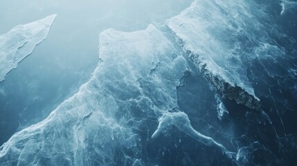Icy blue marble with frosty white streaks showcases a frozen world of intricate beauty and modern elegance under a cold atmospheric embrace