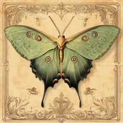 Detailed Illustration of a Vibrant Butterfly with Intricate Patterns