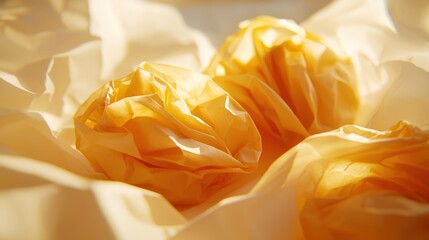 Two golden, wrapped objects illuminated by sunlight.
