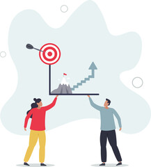 Goal setting for measurable business target achievement .Smart strategy and plan for successful objective reaching . character life .