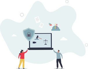 Court services online and tech usage for legally purposes .Technology for lawyer, judge and attorney information upload or download from cloud. character life .