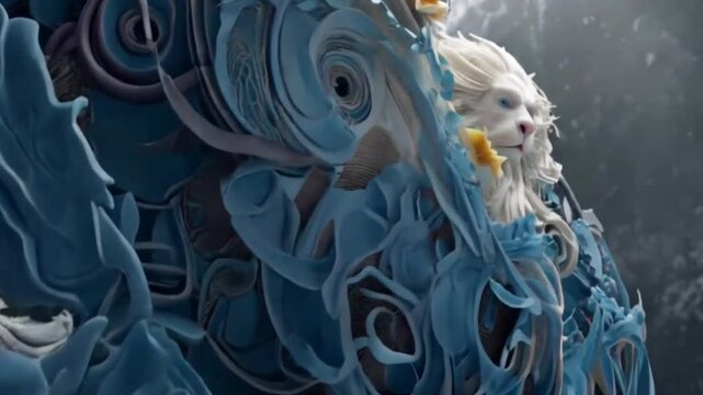 white monkey king in day lafe , ai video generative
