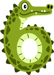 Crocodile Cartoon Number 6 Illustration