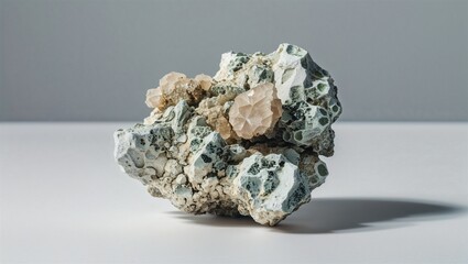 Photorealistic image of a wilted mineral with texture on a white background