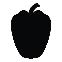 Capsicum Silhouette Vector icon on white background
