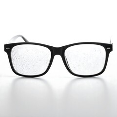 Water Droplets on Black Eyeglasses