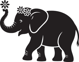 Obraz premium Animals vector silhouette. The design will be clean bold shape. And the design will be very simple black silhouette. And the background will be clean solid white color