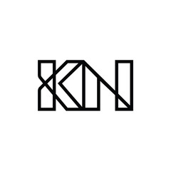 KN monogram logo design letter text name symbol monochrome logotype alphabet character simple logo
