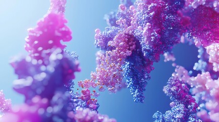 Biochemistry Simulation In 3d Showing Enzyme Reaction Process and Cellular Transport Across Membranes In Abstract Science Space