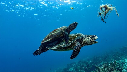 Sea Turtle and Ocean Plastic Pollution
