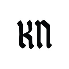 KN monogram logo design letter text name symbol monochrome logotype alphabet character simple logo