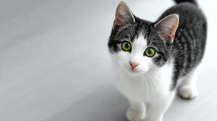 Fototapeta premium Adorable Green-Eyed Kitten Portrait