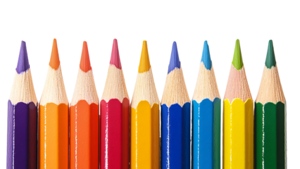 colored pencils on transparent background PNG